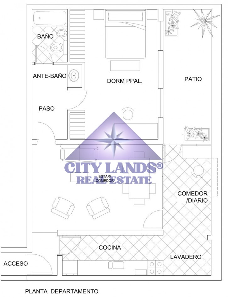Departamento de 2 dormitorios en Planta Baja Ciudad de Mendoza